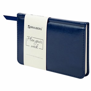 {{photo.Alt || photo.Description || 'Еженедельник недатированный МАЛЫЙ ФОРМАТ 95х155 мм А6 BRAUBERG &quot;Imperial&quot; под кожу, 64 л., темно-синий, 126186'}}