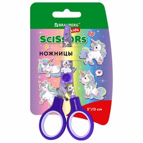 {{photo.Alt || photo.Description || 'Ножницы 130 мм сиреневые, с цветной печатью &quot;Единороги&quot;, закругленные, BRAUBERG KIDS, 238350'}}