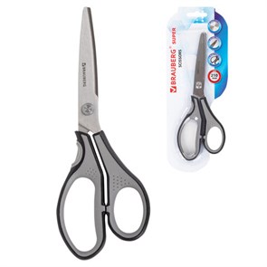 {{photo.Alt || photo.Description || 'Ножницы BRAUBERG &quot;SUPER&quot;, 210 мм, серо-черные, 2-х сторонняя заточка, эргономичные ручки, 237296'}}