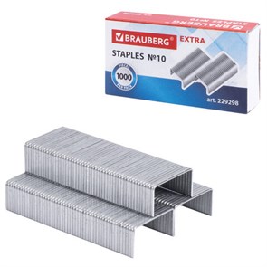 {{photo.Alt || photo.Description || 'Скобы для степлера цинковое покрытие №10, 1000 штук, BRAUBERG &quot;EXTRA&quot;, до 20 листов, 229298'}}