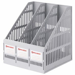 {{photo.Alt || photo.Description || 'Лоток вертикальный для бумаг BRAUBERG &quot;SMART-MAXI&quot; (254х255х297 мм), 3 отделения, сетчатый, сборный, серый, 231524'}}