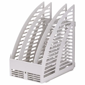 {{photo.Alt || photo.Description || 'Лоток вертикальный для бумаг STAFF, 245х165х285 мм, 3 отделения, сетчатый, сборный, серый, 237294'}}