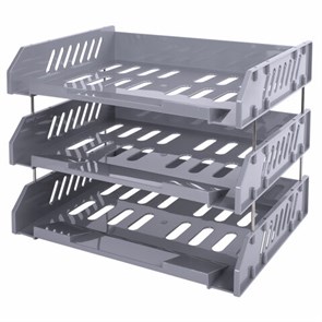 {{photo.Alt || photo.Description || 'Лотки горизонтальные для бумаг, КОМПЛЕКТ 3 шт., 335х232х246 мм, серый, BRAUBERG FILE, 238108'}}