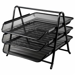 {{photo.Alt || photo.Description || 'Лоток горизонтальный металлический для бумаг, 3 секции, BRAUBERG &quot;Germanium&quot;, А4 (267х355х295 мм), черный, 231952'}}