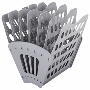 {{photo.Alt || photo.Description || 'Лоток для бумаг веерный BRAUBERG &quot;Basic&quot; 7-ми секционный, 6 отделений, сетчатый, серый, 237020'}}