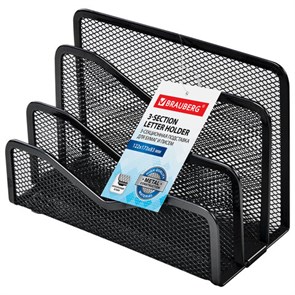 {{photo.Alt || photo.Description || 'Подставка для бумаг и писем BRAUBERG &quot;Germanium&quot;, металлическая, 3 секции, 122х173х83 мм, черная, 231946'}}