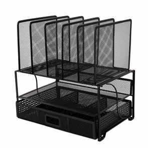 {{photo.Alt || photo.Description || 'Органайзер многосекционный металлический BRAUBERG &quot;Germanium&quot;, 335х228х335 мм, черный, 272474'}}