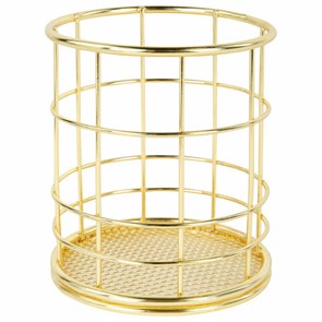 {{photo.Alt || photo.Description || 'Органайзер стаканчик для косметики и мелочей MONTE VITA, металлический, 100х90 мм, золото, 272486'}}