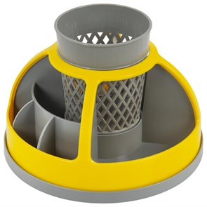 {{photo.Alt || photo.Description || 'Подставка-органайзер STAFF &quot;Attraction&quot;, 9 отделений, вращающаяся, серая/желтая, 238318'}}