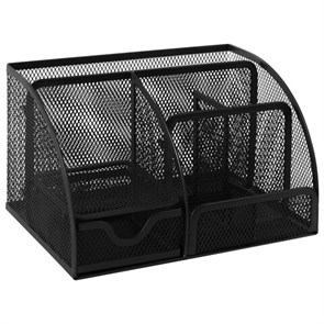 {{photo.Alt || photo.Description || 'Подставка-органайзер металлическая BRAUBERG &quot;Germanium&quot;, 7 секций, 125х220х140 мм, черная, 237416'}}