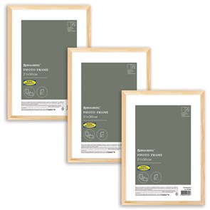 {{photo.Alt || photo.Description || 'Рамка 21х30 см небьющаяся, КОМПЛЕКТ 3 штуки, багет 12 мм, дерево, BRAUBERG &quot;Woodray&quot;, цвет натуральный, 391388'}}