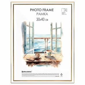 {{photo.Alt || photo.Description || 'Рамка 30х40 см небьющаяся, багет 20 мм пластик, BRAUBERG &quot;HIT3&quot;, белая с двойной позолотой, 391383'}}