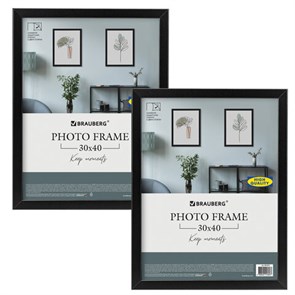 {{photo.Alt || photo.Description || 'Рамка 30х40 см небьющаяся, КОМПЛЕКТ 2 штуки, багет 21 мм, МДФ, BRAUBERG &quot;Idea&quot;, черная, 391395'}}