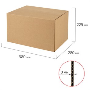 {{photo.Alt || photo.Description || 'Гофроящик, длина 380 х ширина 280 х высота 225 мм, марка Т22, профиль В, FEFCO 0201 / ГОСТ, исполнение А, 440055'}}