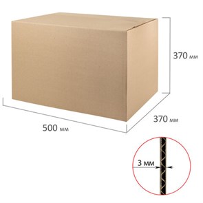 {{photo.Alt || photo.Description || 'Гофроящик, длина 500 х ширина 370 х высота 370 мм, марка Т22, профиль В, FEFCO 0201 / ГОСТ, исполнение А, 440107'}}