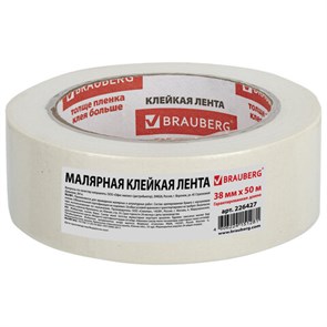 {{photo.Alt || photo.Description || 'Клейкая лента малярная креппированная 38 мм х 50 м (реальная длина!), профессиональная, BRAUBERG, 226427'}}