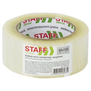 {{photo.Alt || photo.Description || 'Клейкая лента 48 мм х 150 м упаковочная, прозрачная, толщина 40 микрон, STAFF EVERYDAY, 440160'}}