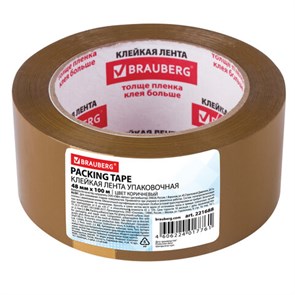 {{photo.Alt || photo.Description || 'Клейкая лента упаковочная, 48 мм х 100 м, КОРИЧНЕВАЯ, толщина 45 микрон, BRAUBERG, 221688'}}