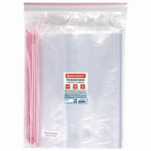{{photo.Alt || photo.Description || 'Пакеты с замком ZIP LOCK &quot;зиплок&quot;, комплект 100 шт., 400х500 мм, ПВД, толщина 40 микрон, BRAUBERG, 606219'}}