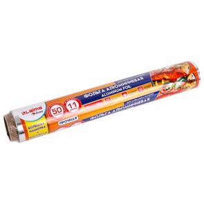 {{photo.Alt || photo.Description || 'Фольга пищевая алюминиевая прочная, 29 см х 50 м, толщина 11 мкм, LAIMA, 607804'}}