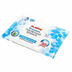 {{photo.Alt || photo.Description || 'Бумага туалетная влажная 30 шт., БИОРАЗЛАГАЕМАЯ, смываемая, с экстрактом алоэ вера, LAIMA, 128082'}}