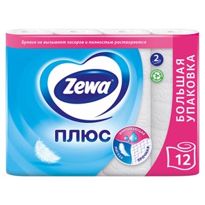 {{photo.Alt || photo.Description || 'Бумага туалетная 2-х слойная, 12 рулонов (12х23 м), белая, ZEWA Plus, 144090'}}