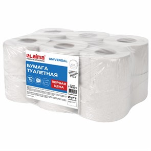 {{photo.Alt || photo.Description || 'Бумага туалетная &quot;Первая Цена&quot; LAIMA UNIVERSAL (Система T2) 1-слойная 12 рулонов по 130 метров, серая, 112501, 112501 (МП-48)'}}