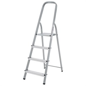 {{photo.Alt || photo.Description || 'Стремянка сталь / алюминий 4 ступени, высота площадки 0,81м, дуга 0,6м, площадка 26х26см, до 150кг, вес 5,2кг НОВАЯ ВЫСОТА, 1130104'}}