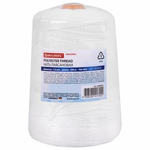 {{photo.Alt || photo.Description || 'Нить лавсановая для прошивки, БЕЛАЯ диаметр 1,5 мм, 500 м, ЛШ 460, BRAUBERG ORIGINAL, 608922'}}