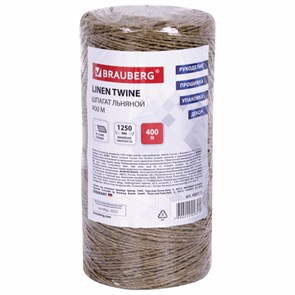 {{photo.Alt || photo.Description || 'Шпагат льняной банковский, диаметр 1,5 мм, длина 400 м, линейная плотность 1250 текс, BRAUBERG, 600115'}}