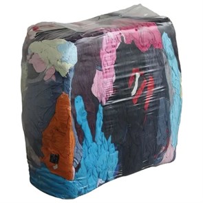 Ветошь трикотаж ЦВЕТНОЙ 10 кг, лоскуты 40х60 (±10 см) плотность 100-200 г/м2, 90% хлопок, 10% синтетика 608958