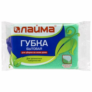 {{photo.Alt || photo.Description || 'Губка бытовая MEGA, 48х120х86 мм, поролон/абразив, профильная, кафель/уборка/посуда, LAIMA, К1013, 601556'}}