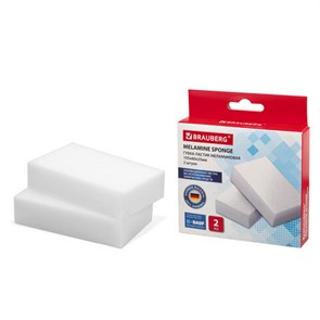 {{photo.Alt || photo.Description || 'Губка-ластик МЕЛАМИНОВАЯ для удаления пятен, для чистки кухни, уборки, обуви, 10,5х6х2,5 см, КОМПЛЕКТ 2 шт., колорбокс, BRAUBERG, 606892'}}