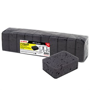 {{photo.Alt || photo.Description || 'Губки для посуды BIG BLACK 95х70х35 мм КОМПЛЕКТ 10 шт., КРУПНОПОРИСТЫЙ поролон/абразив LAIMA, 608650'}}