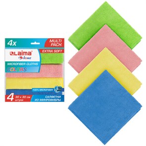 {{photo.Alt || photo.Description || 'Салфетка из МИКРОФИБРЫ универсальная 30х30 см, КОМПЛЕКТ 4 шт., MULTI PRO COLOUR, 280 г/м2, LAIMA, 607792'}}