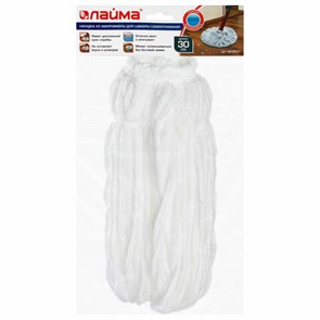 {{photo.Alt || photo.Description || 'Насадка МОП для швабры самоотжимной скручивающейся 603600, микрофибра, 30 см, LAIMA, 603601'}}