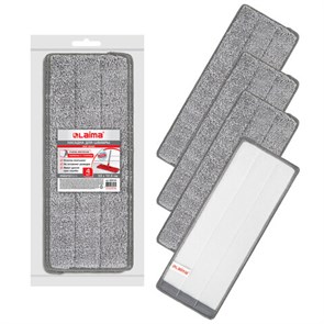 {{photo.Alt || photo.Description || 'Насадки МОП для швабры (кармашки с 1-й стороны) КОМПЛЕКТ 4 шт., микрофибра, 33х12,5 см, LAIMA, 608145'}}