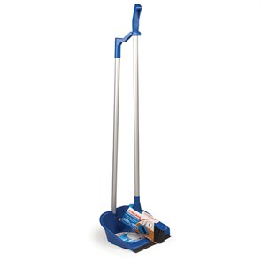 {{photo.Alt || photo.Description || 'Совок для мусора + щетка, пластик, резиновая кромка, алюминиевые рукоятки 70 см, синий, LAIMA, 601472'}}