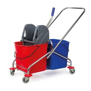 {{photo.Alt || photo.Description || 'Тележка уборочная BRABIX, 2 съемных ведра 25 л, механический отжим, металлический каркас, 601499'}}