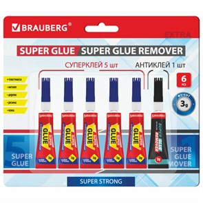 {{photo.Alt || photo.Description || 'Клей моментальный Суперклей 5 шт. по 3 г + &quot;Антиклей&quot; в подарок, BRAUBERG EXTRA, 608107'}}