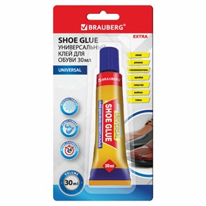 {{photo.Alt || photo.Description || 'Клей универсальный обувной водостойкий BRAUBERG EXTRA, 30 мл, прочный, блистер, 608105'}}