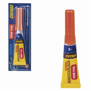 {{photo.Alt || photo.Description || 'Клей-гель моментальный СЕКУНДА, 3 г, отрывная мультикарта, 403-176'}}