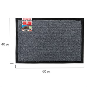 {{photo.Alt || photo.Description || 'Коврик входной ворсовый влаго-грязезащитный 40х60 см, толщина 7 мм, ребристый, серый, LAIMA, 602861'}}