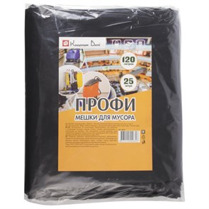 {{photo.Alt || photo.Description || 'Мешки для мусора 120 л, черные, в пачке 25 шт., ПВД, 55 мкм, 70х110 см, особо прочные, КОНЦЕПЦИЯ БЫТА &quot;Профи&quot;, 650'}}