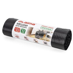 {{photo.Alt || photo.Description || 'Мешки для мусора 120 л, черные, в рулоне 10 шт., прочные, ПНД 18 мкм, 70х110 см, LAIMA, 601386'}}