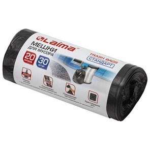 {{photo.Alt || photo.Description || 'Мешки для мусора 20 л, черные, в рулоне 30 шт., ПНД 8 мкм, 45х50 см, LAIMA стандарт, 601376'}}