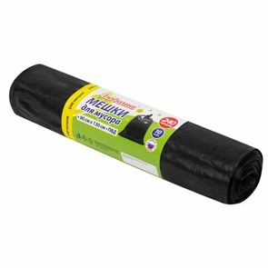 {{photo.Alt || photo.Description || 'Мешки для мусора 240 л черные, в рулоне 10 шт., ПВД 30 мкм, 90x130 см, ЛЮБАША эконом, 608916'}}