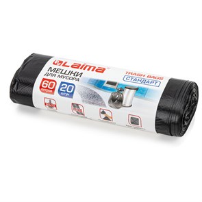 {{photo.Alt || photo.Description || 'Мешки для мусора 60 л, черные, в рулоне 20 шт., ПНД 10 мкм, 60х70 см, LAIMA стандарт, 601381'}}