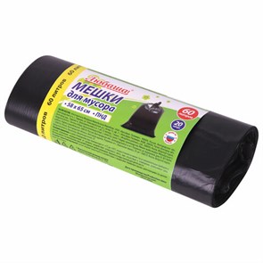 {{photo.Alt || photo.Description || 'Мешки для мусора 60 л, черные, в рулоне 20 шт., ПНД 8 мкм, 58х65 см, ЛЮБАША, 608092'}}