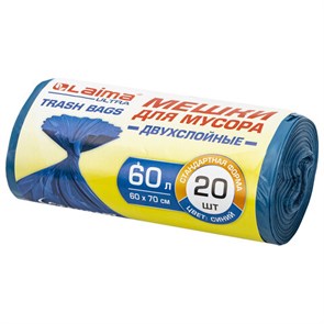 {{photo.Alt || photo.Description || 'Мешки для мусора LAIMA "ULTRA" 60 л синие, в рулоне 20 шт. прочные, ПВД 21 мкм, 60х70 см, 607687'}}